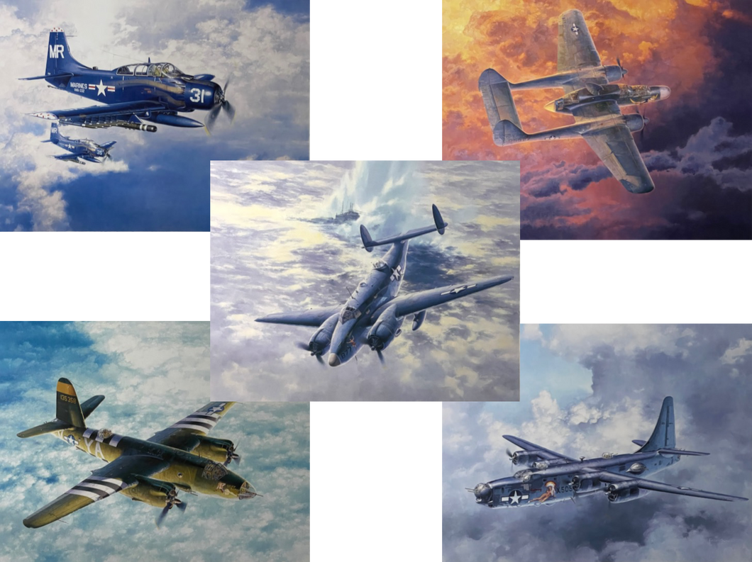American Heavy Warplanes (art print bundle)